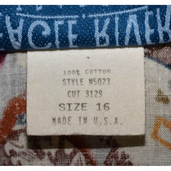 Vintage Eagle River Traders Ladies 16 Brown Print Long Sleeve Button Front Shirt - Picture 9 of 10